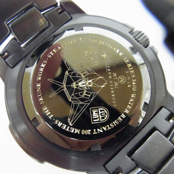 実際に弊社で買取させて頂いたLUMINOX×SKUNK WORKS/ルミノックス×スカンクワークス ナイトホーク F-117 10th 200本限定 腕時計【動作未確認】 の画像 3枚目