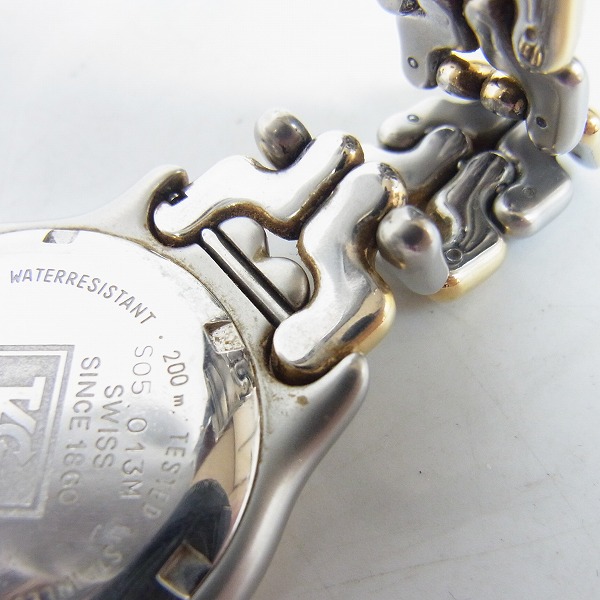 実際に弊社で買取させて頂いたTAG HEUER/タグホイヤー セルシリーズ プロフェッショナル コンビ ボーイズ クオーツ 腕時計/S05.013M【動作未確認】の画像 4枚目