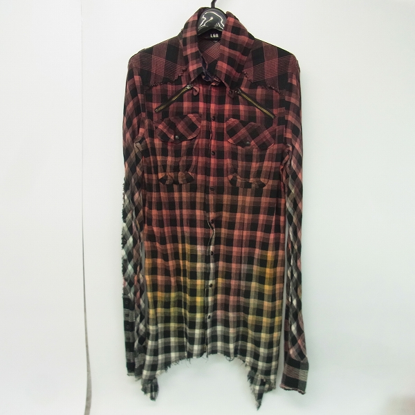 LGB/ルグランブルー チェックシャツ HAVANA BROWN RED/SHIRT-G/TIPI/M