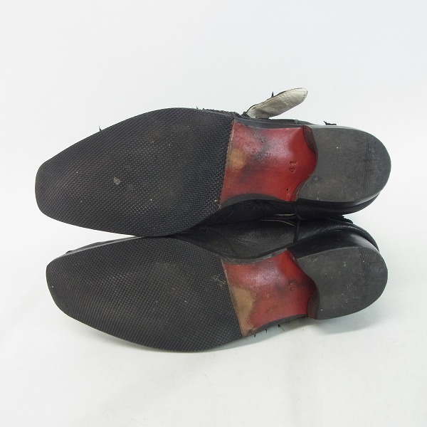 実際に弊社で買取させて頂いたHIROMU TAKAHARA/ヒロムタカハラ ダメージ加工/スタッズ ショートブーツ ブラック/41の画像 2枚目