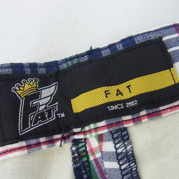 実際に弊社で買取させて頂いた【未使用】FAT/エフエーティー チェック CADDY コットンハーフパンツ/FATの画像 2枚目