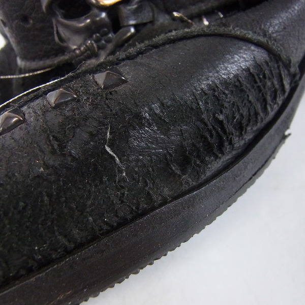 実際に弊社で買取させて頂いたHIROMU TAKAHARA/ヒロムタカハラ ダメージ加工/スタッズ ショートブーツ ブラック/41の画像 6枚目