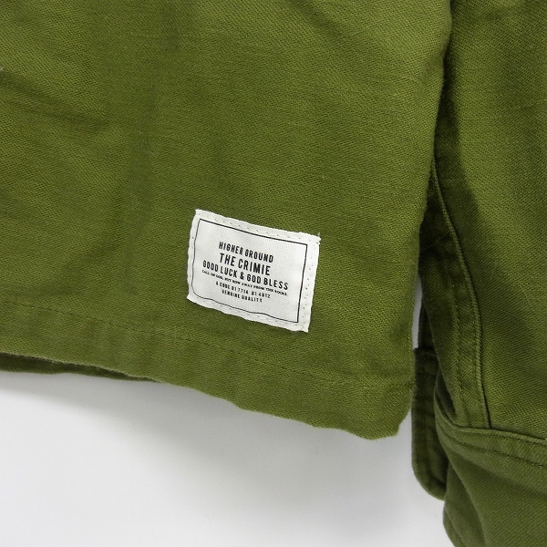 実際に弊社で買取させて頂いたCRIMIE/クライミー ミリタリーシャツジャケット オリーブ Sの画像 4枚目