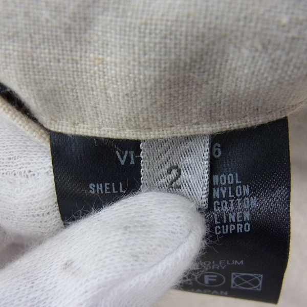 実際に弊社で買取させて頂いたThe Viridi-anne/ヴィリジアン ハイネックメルトンコート VI-2400-06/2の画像 3枚目