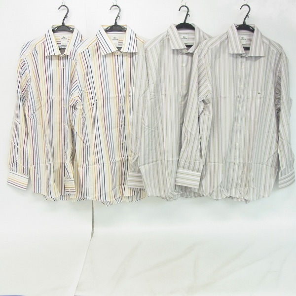 実際に弊社で買取させて頂いたLACOSTE/ラコステ ストライプシャツ 4点セット