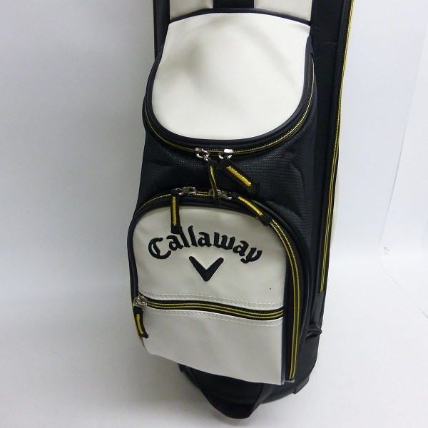 実際に弊社で買取させて頂いた★Callaway/キャロウェイ キャディバッグ WARBIRD 2016年モデル 9型 ホワイト/イエローの画像 6枚目