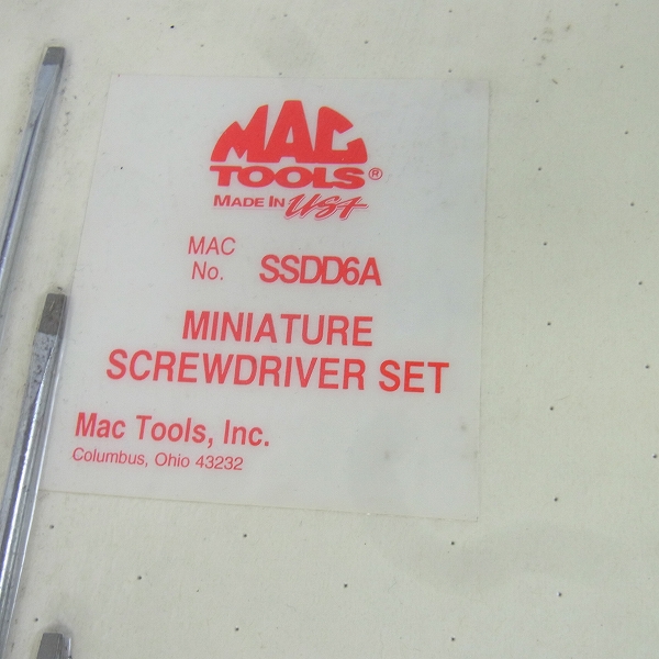 実際に弊社で買取させて頂いた【未開封】MAC/マックツールズ MINIATURE SCREWDRIVER SSDD6A ドライバーセットの画像 2枚目