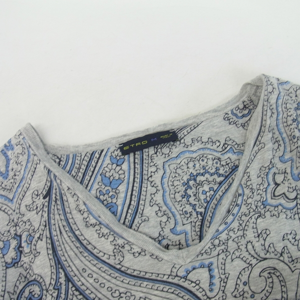 実際に弊社で買取させて頂いたETRO/エトロ 総柄 プリント Vネック 半袖 カットソー/Mの画像 4枚目