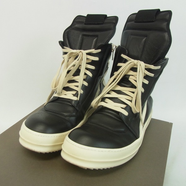 実際に弊社で買取させて頂いたRICK OWENS/リックオウエンス 16SS GEOBASKET/ジオバス サイドジップ レザースニーカー RU16S3894/43