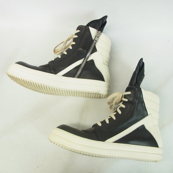 実際に弊社で買取させて頂いたRICK OWENS/リックオウエンス 16SS GEOBASKET/ジオバス サイドジップ レザースニーカー RU16S3894/43の画像 3枚目