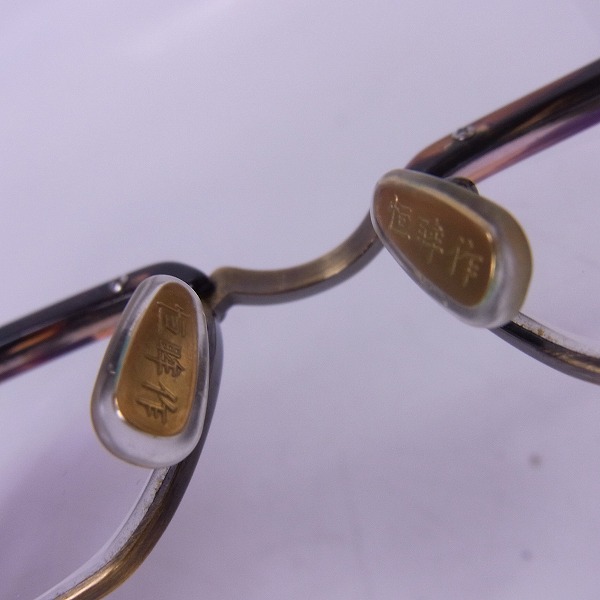 実際に弊社で買取させて頂いた金子眼鏡 恒眸作 サーモント型 セルロイド 眼鏡/メガネフレーム T-253. Col.RDSの画像 2枚目