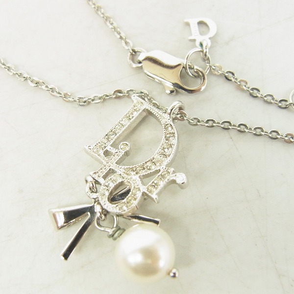 実際に弊社で買取させて頂いたChristian Dior/クリスチャンディオール ロゴ リボン パール ネックレス