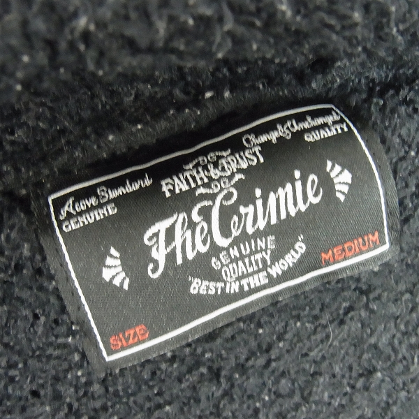実際に弊社で買取させて頂いたCRIMIE/クライミー パイル地 ジップアップパーカー ブラック Mの画像 2枚目