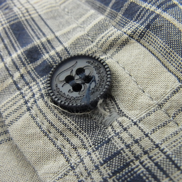 実際に弊社で買取させて頂いたFACTOTUM/ファクトタム チェック 半袖コットンシャツ/46の画像 7枚目