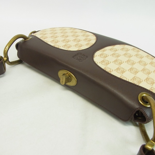 実際に弊社で買取させて頂いたLOEWE/ロエベ ロゴ/総柄 ハンド/ショルダーバッグ ブラウン系の画像 2枚目