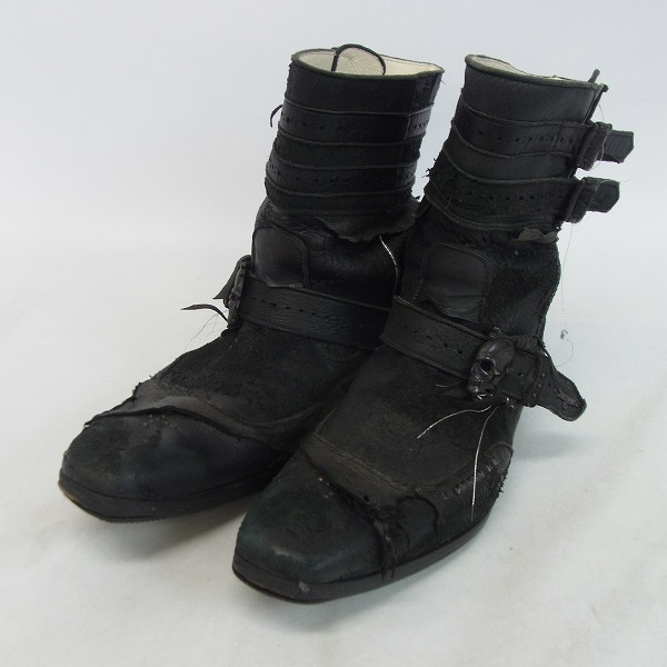 実際に弊社で買取させて頂いたHIROMU TAKAHARA/ヒロムタカハラ ダメージ加工/スタッズ ショートブーツ ブラック/41