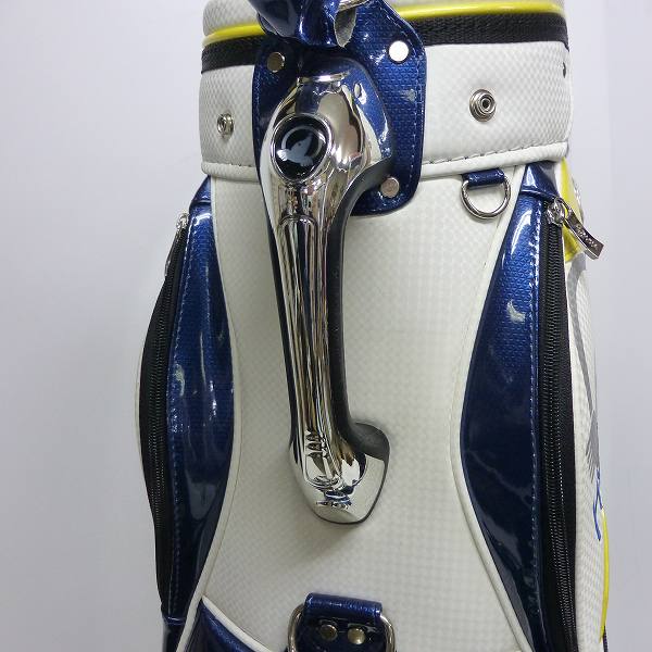 実際に弊社で買取させて頂いた★HONMA/本間ゴルフ ツアーワールドキャディバッグ CB-1711 9型(47インチ対応) ホワイト/ブルーの画像 5枚目