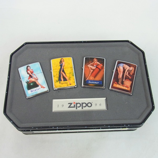 ZIPPO/ジッポー ピンナップガール THE FOUR SEASONS Spring/Summer/Autumn/Winter 96年製/4点セット /000 ZIPPO⁄ジッポー 1996 Collectible of the Year PINUP girls⁄ピンナップ