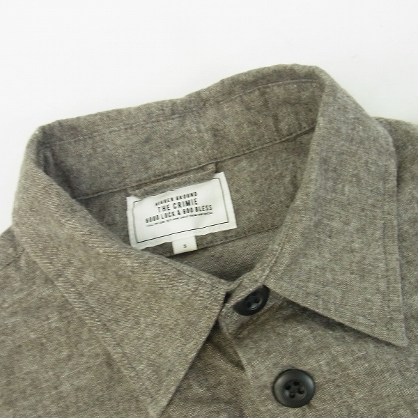 実際に弊社で買取させて頂いたCRIMIE/クライミー 長袖ワークシャツ ブラウン Sの画像 4枚目