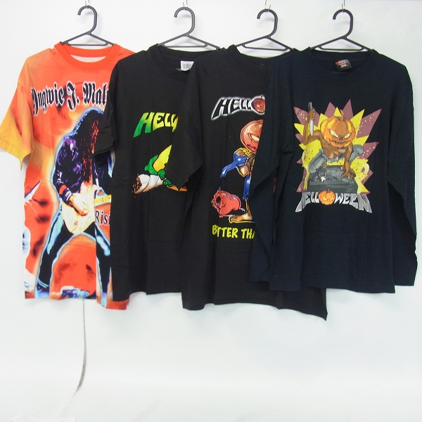 実際に弊社で買取させて頂いたHelloween/YNGWIE MALMSTEEN バンドTシャツ/ロンT 計4点セット