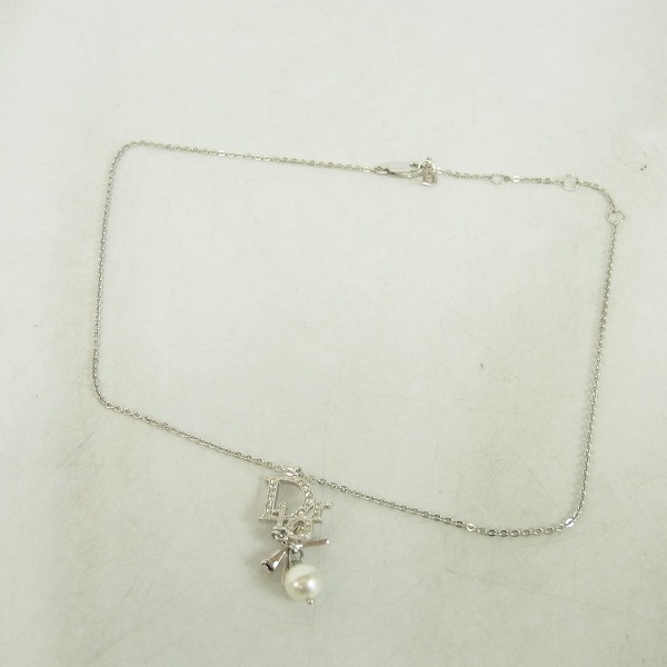 実際に弊社で買取させて頂いたChristian Dior/クリスチャンディオール ロゴ リボン パール ネックレスの画像 4枚目