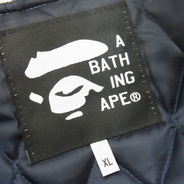 実際に弊社で買取させて頂いたA BATHING APE×FUTURA/アベイシングエイプ×フューチュラ 2000年モデル ウールスタジャン/XLの画像 2枚目