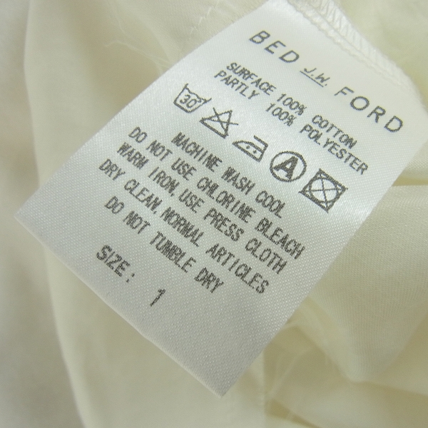 実際に弊社で買取させて頂いたBED J.W. FORD/ベッドフォード ラグラン レイヤードカットソー ホワイト 16SS-B-CS08/1の画像 4枚目