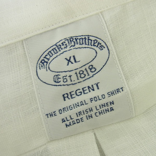 実際に弊社で買取させて頂いた【未使用】Brooks Brothers/ブルックスブラザーズ 半袖 ボタン シャツ ホワイト/XL 2点セットの画像 2枚目