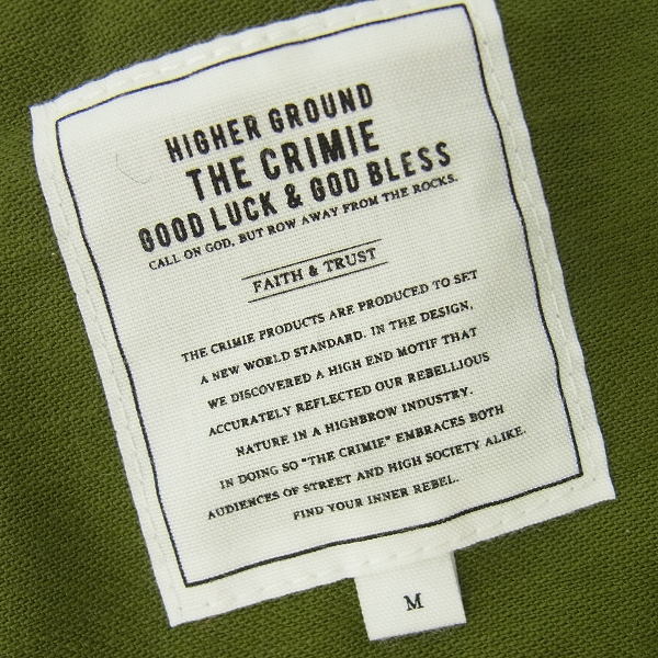 実際に弊社で買取させて頂いたCRIMIE/クライミー フード付きミリタリージャケット オリーブ Mの画像 2枚目