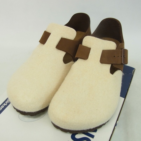 実際に弊社で買取させて頂いたBIRKENSTOCK LONDON /ビルケンシュトック ロンドン ブラウン/アイボリー166573/25