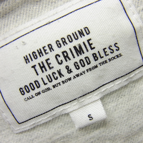 実際に弊社で買取させて頂いたCRIMIE/クライミー オープンカラー 刺繍 長袖シャツ ライトグレー Sの画像 2枚目