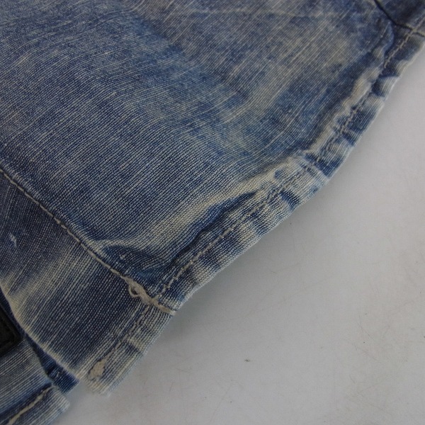 実際に弊社で買取させて頂いたDIESEL BLACK GOLD/ディーゼル hemp/麻混 ウエスタンシャツ ブルー系/44の画像 7枚目