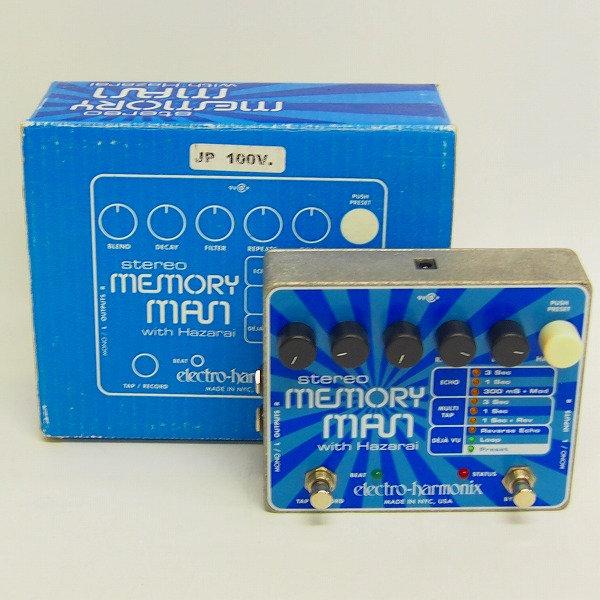 実際に弊社で買取させて頂いた【動作確認済】electro-harmonix/エレクトロハーモニクス Stereo Memory Man with Hazarai ギター用エフェクター 