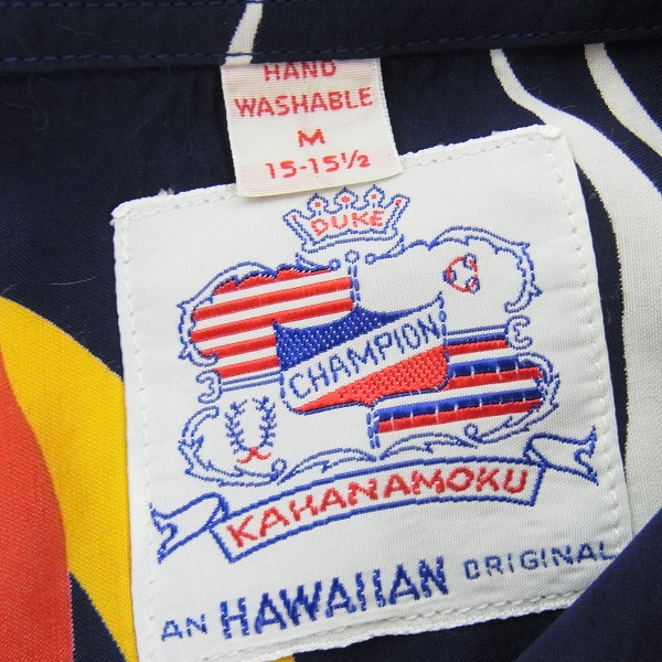 実際に弊社で買取させて頂いたDUKE KAHANAMOKU/デューク カハナモク HAWAIIAN PADDLE/ハワイアンパドル 半袖アロハシャツ DK37571/Mの画像 3枚目