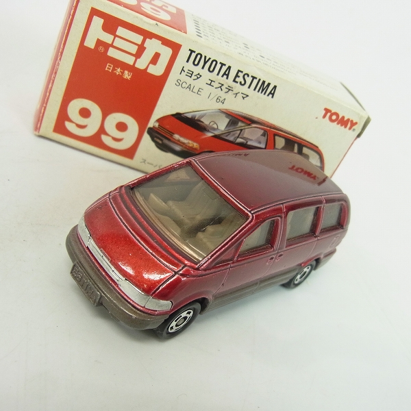 実際に弊社で買取させて頂いた赤箱 トミカ 99 TOYOTA/トヨタ エスティマ 赤 日本製