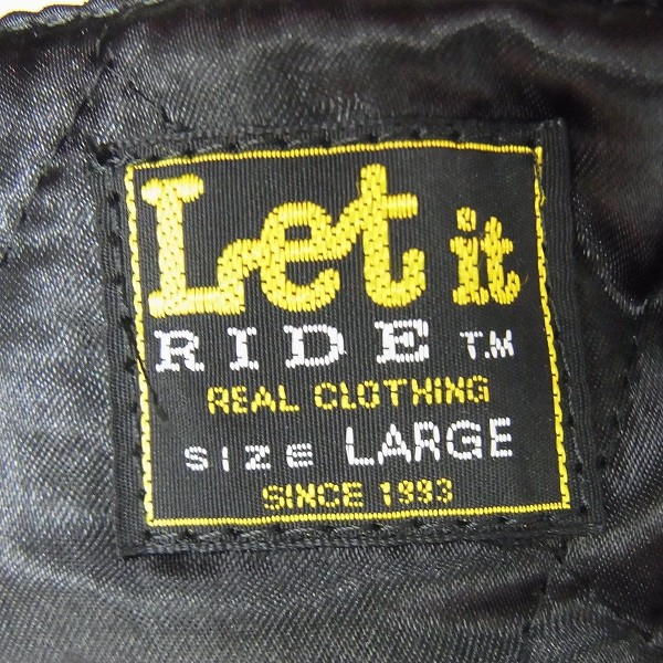 実際に弊社で買取させて頂いたLet it Ride/レットイットライド LAパッチ 袖レザー スタジャン/Lの画像 5枚目