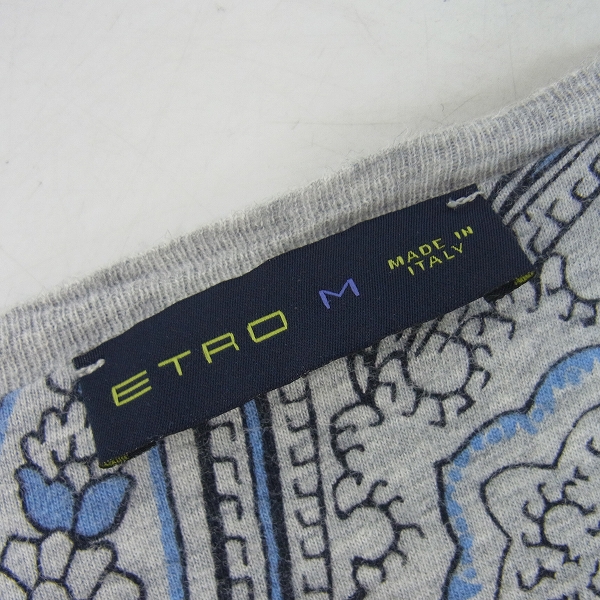 実際に弊社で買取させて頂いたETRO/エトロ 総柄 プリント Vネック 半袖 カットソー/Mの画像 2枚目