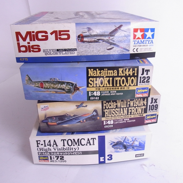 実際に弊社で買取させて頂いた【未組立】ハセガワ 1/48 フォッケウルフFw190A-4/中島 二式単座戦闘機 鍾馗I型/タミヤ 1/48 ミグ15等 4点セットの画像 1枚目