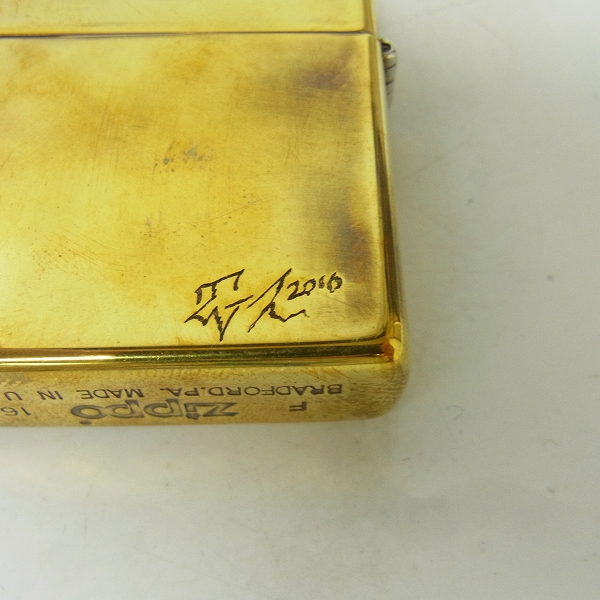実際に弊社で買取させて頂いたTRAVIS WALKER/トラヴィスワーカー ZIPPO/ジッポー カスタム 彫刻/16年製の画像 7枚目