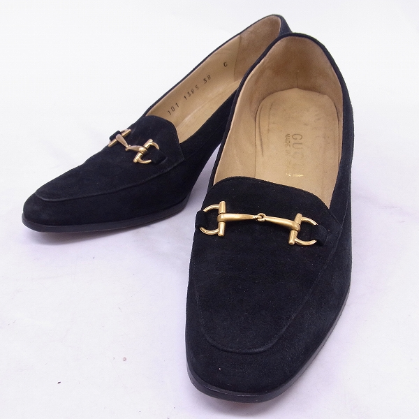 グッチ　GUCCI ブラックスエード ローファー 38 グッチGUCCI ブラックスエード ローファー 38