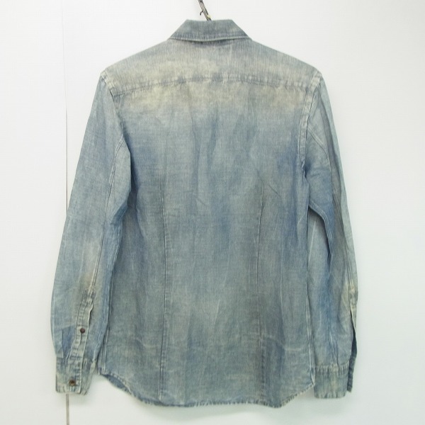実際に弊社で買取させて頂いたDIESEL BLACK GOLD/ディーゼル hemp/麻混 ウエスタンシャツ ブルー系/44の画像 1枚目