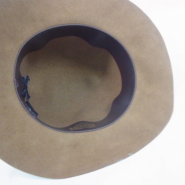 実際に弊社で買取させて頂いたBACKBONE/バックボーン BURNT WIDE BRIM WOOL HAT BB16FW-G14の画像 4枚目