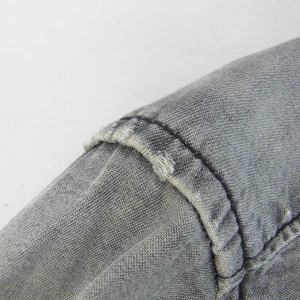 実際に弊社で買取させて頂いたDIESEL BLACK GOLD/ディーゼル 特殊加工 ウエスタンシャツ グレー/44の画像 6枚目