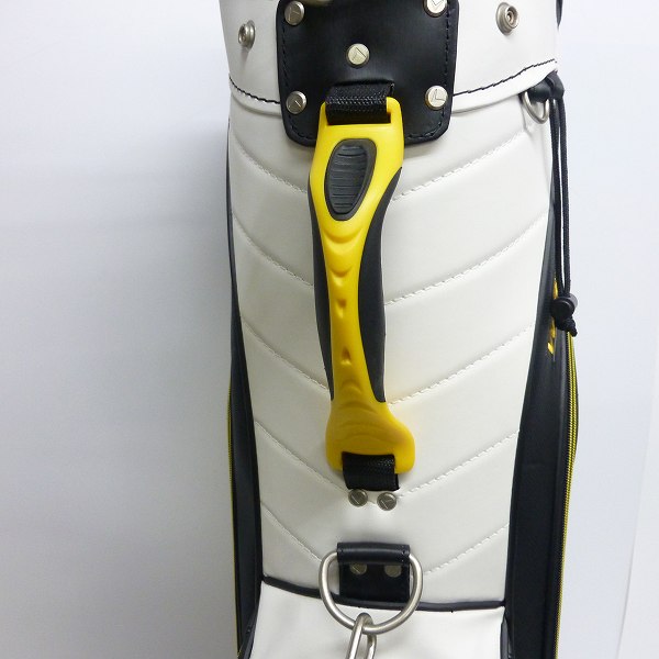 実際に弊社で買取させて頂いた★Callaway/キャロウェイ キャディバッグ WARBIRD 2016年モデル 9型 ホワイト/イエローの画像 5枚目