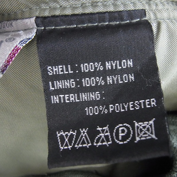 実際に弊社で買取させて頂いたSTUSSY×ALPHA×fragment design MA-1 フライトジャケット カーキ/Mの画像 3枚目