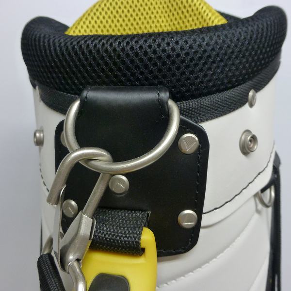 実際に弊社で買取させて頂いた★Callaway/キャロウェイ キャディバッグ WARBIRD 2016年モデル 9型 ホワイト/イエローの画像 4枚目