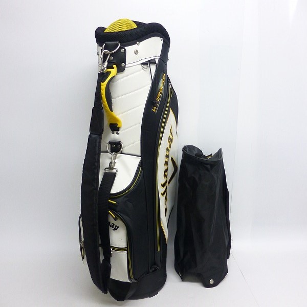 実際に弊社で買取させて頂いた★Callaway/キャロウェイ キャディバッグ WARBIRD 2016年モデル 9型 ホワイト/イエローの画像 0枚目