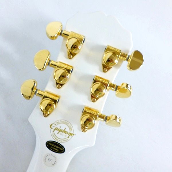 実際に弊社で買取させて頂いた★Epiphone/エピフォン Les Paul Custom Pro/レスポール カスタム プロ Alpine White/アルパインホワイトの画像 2枚目