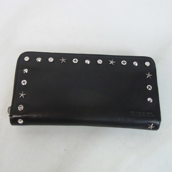 実際に弊社で買取させて頂いたDIESEL/ディーゼル スタッズ ラウンドファスナーウォレット/財布の画像 0枚目