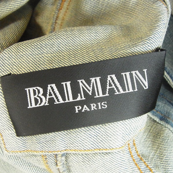 実際に弊社で買取させて頂いたBALMAIN/バルマン ウォッシュ加工 デニム ベスト ジャケット/Mの画像 2枚目